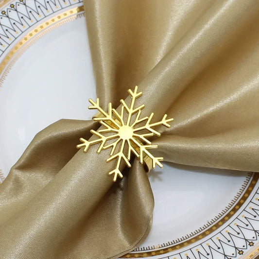 Silver&Gold Snowflake Napkin Rings